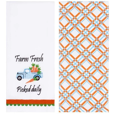 The Lakeside Collection Set Of 2 Spring Truck Embroidered Kitchen Towels - Farm Fresh 4 The Lakeside Collection Set Of 2 Spring Truck Embroidered Kitchen Towels - Farm Fresh - Image 2
