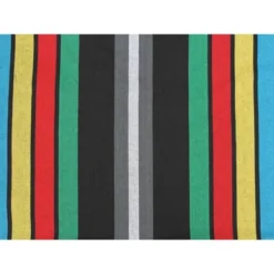 The Hamptons Collection 110” Black And Blue Striped Brazilian Style Hammock With A Steel Hammock Stand