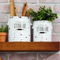 The Lakeside Collection Set Of 2 Vintage Storage Canisters -The Collective Goods GUEST 058393dc ee2e 4f98 b0cd 3e6df1f4406d