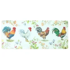 The Lakeside Collection Tempered Glass Countertop Protector - Farmhouse Rooster