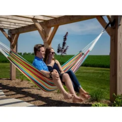 The Hamptons Collection 144” Orange And Green Striped Two Person Brazilian Sunbrella Hammock -The Collective Goods GUEST 0f5692c2 57a7 47d6 ab47 541d3bd96ff5