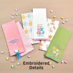 The Lakeside Collection Embroidered Kitchen Towels Gnome & Bunnies Set Of 2 12 The Lakeside Collection Embroidered Kitchen Towels Gnome & Bunnies Set Of 2 -The Collective Goods GUEST 1042aa0a 8f05 4d83 9c6e d4b951f74b68