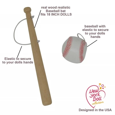 The New York Doll Collection 18 Inch Doll Baseball Set 4 The New York Doll Collection 18 Inch Doll Baseball Set - Image 2