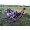 The Hamptons Collection 102” Yellow And Purple Striped Brazilian Style Hammock With Stand