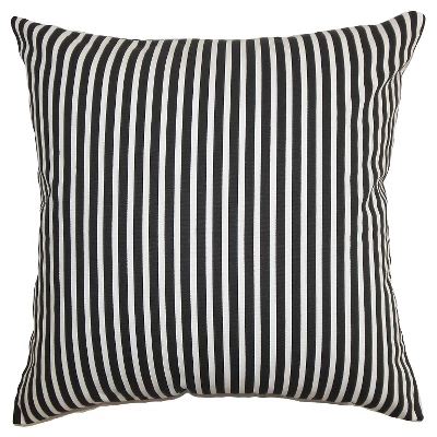 Black Ticking Stripe Throw Pillow (18"x18") - The Pillow Collection 5 Black Ticking Stripe Throw Pillow (18"x18") - The Pillow Collection - Image 3