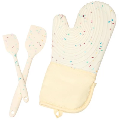 The Lakeside Collection Glove And Spatula Baking Set Silicone Confetti Print 3 The Lakeside Collection Glove And Spatula Baking Set Silicone Confetti Print