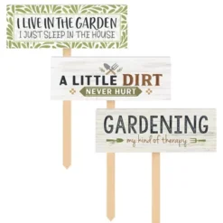 The Lakeside Collection Set Of 3 Garden Signs With Sayings