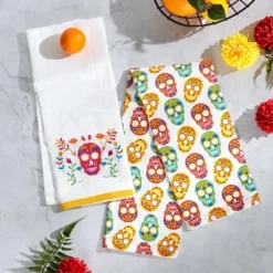 The Lakeside Collection Skeletons Embroidered Set Of 2 Kitchen Towels -The Collective Goods GUEST 1de41beb fa39 4b39 b498 57f29671c0a9