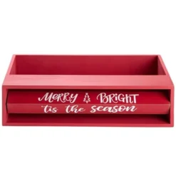 The Lakeside Collection Holiday Bathroom Countertop Storage Tray With Rotating Phrases - Red -The Collective Goods GUEST 230592f1 afe3 4e3d baa1 7369cf7c9b93
