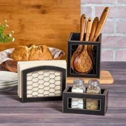 The Lakeside Collection Rustic Farmhouse Housewares Collection - Utensil Holder -The Collective Goods GUEST 244ff00e ee98 49dc b253 998bbd6b2209