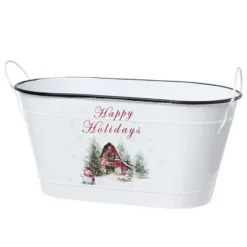 The Lakeside Collection Holiday Metal Storage Bin - Barn