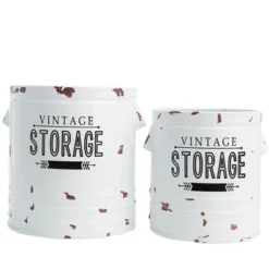 The Lakeside Collection Set Of 2 Vintage Storage Canisters -The Collective Goods GUEST 34c70f4f a3e5 460b 89e7 c600a05684c9