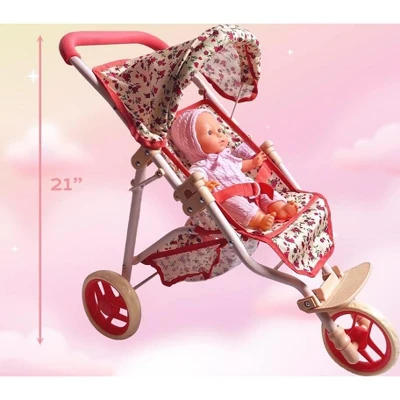 The New York Doll Collection Baby Doll Stroller - Jogging Toy Stroller 6 The New York Doll Collection Baby Doll Stroller - Jogging Toy Stroller - Image 4