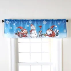 The Lakeside Collection Petunia And Gnorme Winter Fun Home Accents - Window Valance 1 Pieces