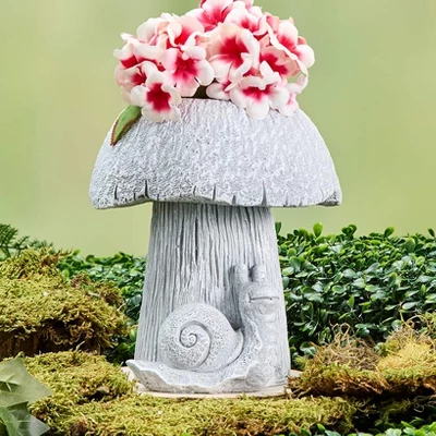 The Lakeside Collection Mushroom Planter Gray Large Medium Or Small Garden 6 The Lakeside Collection Mushroom Planter Gray Large Medium Or Small Garden - Image 4