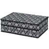 The Lakeside Collection Damask Bedroom Or Closet Storage Bin Organizer - Slim Storage Bin With Lid