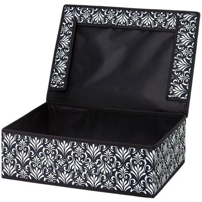 The Lakeside Collection Damask Bedroom Or Closet Storage Bin Organizer - Slim Storage Bin With Lid 6 The Lakeside Collection Damask Bedroom Or Closet Storage Bin Organizer - Slim Storage Bin With Lid - Image 4