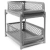 The Lakeside Collection 2 Tier Sliding Basket - Under Sink Organizer And Storage – Gray