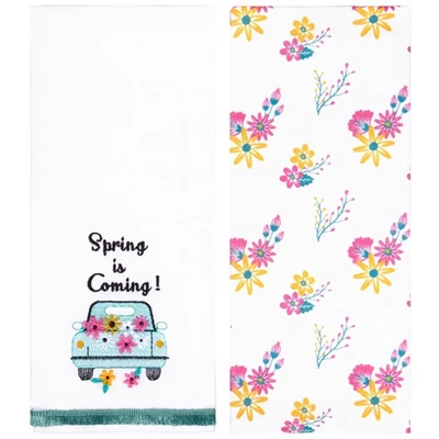 The Lakeside Collection Set Of 2 Spring Truck Embroidered Kitchen Towels - Spring Is Coming 3 The Lakeside Collection Set Of 2 Spring Truck Embroidered Kitchen Towels - Spring Is Coming