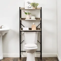 The Lakeside Collection Farmhouse Bathroom Collection - Over Toilet Tower Gray