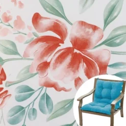 The Lakeside Collection Printed Outdoor Cushion Collection - Terra Cotta Floral High Chair