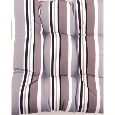 The Lakeside Collection Striped Outdoor Cushion Collection - Gray Stripe Wicker Settee 4 The Lakeside Collection Striped Outdoor Cushion Collection - Gray Stripe Wicker Settee - Image 2