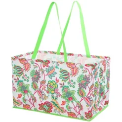 The Lakeside Collection Jumbo Polyester Household Storage Bin Organizer With Handles Fashion Print