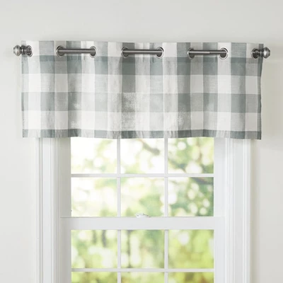 The Lakeside Collection Buffalo Check Curtain Collection - Light Gray Valance 3 The Lakeside Collection Buffalo Check Curtain Collection - Light Gray Valance