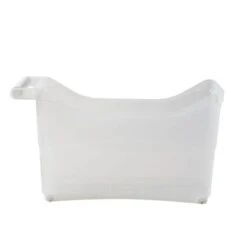 The Lakeside Collection Plastic Storage Bin With White Handle And Rolling Wheels For Kitchen, Pantry, Craft, Office Or Toy Organization