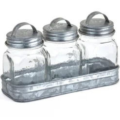 The Lakeside Collection Set Of 3 Glass Canisters In Galvanized Tray 14 The Lakeside Collection Set Of 3 Glass Canisters In Galvanized Tray -The Collective Goods GUEST 66707d7b b07c 4371 834e 57586e839f3a