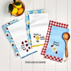 The Lakeside Collection Set Of 2 Daisy And Ladybug Kitchen Towels - Keep It Simple -The Collective Goods GUEST 66eae339 141a 4a2d b00e 4b2e8e364014