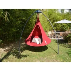 The Hamptons Collection 72” Red Two Person Hanging Cacoon Chair With Hanging Hardware