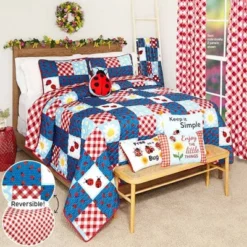 The Lakeside Collection Ladybug Polka Dot Quilt Ensemble - Standard Sham 1 Pieces