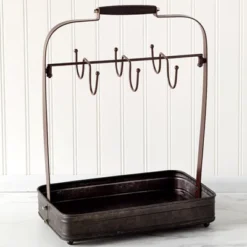 The Lakeside Collection Farmhouse Coffee Mug Rack Tray Kitchen Organizer Decor Black -The Collective Goods GUEST 75646fd6 3312 45b9 a4f0 db8545c5cee3