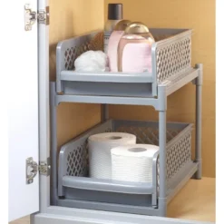 The Lakeside Collection 2 Tier Sliding Basket - Under Sink Organizer And Storage – Gray -The Collective Goods GUEST 76816630 0ee2 4464 b853 7c74b9395ccf