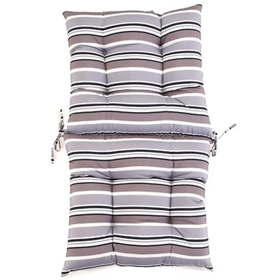 The Lakeside Collection Striped Outdoor Cushion Collection - Gray Stripe High Chair 3 The Lakeside Collection Striped Outdoor Cushion Collection - Gray Stripe High Chair