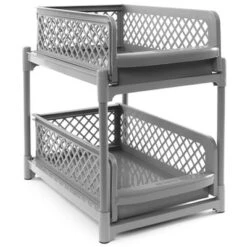 The Lakeside Collection 2 Tier Sliding Basket - Under Sink Organizer And Storage – Gray -The Collective Goods GUEST 7eb46222 f1ab 4531 8a35 b2fdee2b7acc