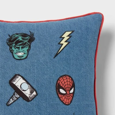 Marvel Icons Denim Kids' Decorative Throw Pillow - The Marvel Collection By Pillowfort™ 5 Marvel Icons Denim Kids' Decorative Throw Pillow - The Marvel Collection By Pillowfort™ - Image 3