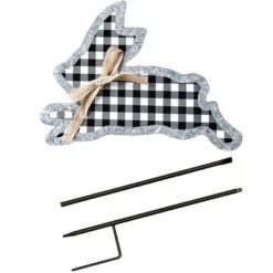 The Lakeside Collection Galvanized Gingham Bunny Stakes -The Collective Goods GUEST 84815ea5 efb5 4613 9b11 f38a6be363b5