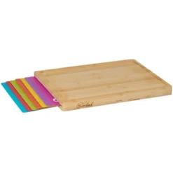 The Lakeside Collection Bamboo Cutting Board With Colorful Cutting Mats -The Collective Goods GUEST 86899501 9477 45b1 8f8d 8e4e0edc7f40