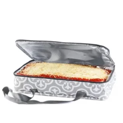 The Lakeside Collection Carrier For Casserole Or Slow Cooker - Gray Damask Slow Cooker -The Collective Goods GUEST 883c6437 9531 47f3 ab82 49c2f39c5e5e