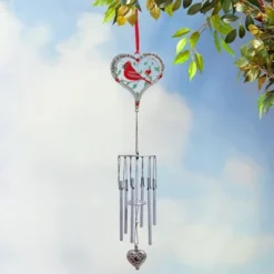 The Lakeside Collection Memorial Cardinal Wind Chime W/Heart Ash Locket -The Collective Goods GUEST 89351560 b817 4816 a8fc 5c3735809f9b