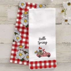 The Lakeside Collection Set Of 2 Spring Truck Embroidered Kitchen Towels - Hello Spring -The Collective Goods GUEST 8ad552fe 8b6c 4da9 9ae0 39bdf0cb57fd