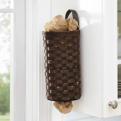 The Lakeside Collection Woven Farmhouse Basket-Look Plastic Bag Dispenser For Kitchen 6 The Lakeside Collection Woven Farmhouse Basket-Look Plastic Bag Dispenser For Kitchen - Image 4