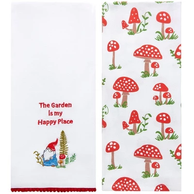 The Lakeside Collection Set Of 2 Spring Mushroom Embroidered Kitchen Towels - Happy Place Garden 3 The Lakeside Collection Set Of 2 Spring Mushroom Embroidered Kitchen Towels - Happy Place Garden