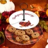 The Lakeside Collection Harvest Plaid Serving Pieces - 2-Tier Tray