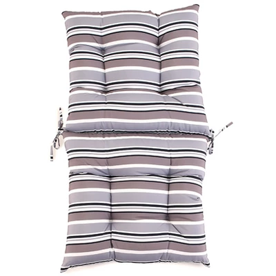 The Lakeside Collection Striped Outdoor Cushion Collection - Gray Stripe High Chair 4 The Lakeside Collection Striped Outdoor Cushion Collection - Gray Stripe High Chair - Image 2
