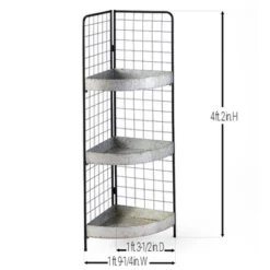 The Lakeside Collection 3-Tier Metal Corner Shelves