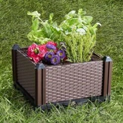 The Lakeside Collection Planter Garden Plastic 12 Inch Raised Self Watering Black Or White - 12" Raised Plastic Planter -The Collective Goods GUEST a4f472ad ea04 4db3 829a 88397db4d744