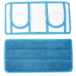 Set Of 2 Universal Fit Reusable Mop Pads With Magic Fabric Straps